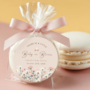 Baby in Bloom Boho Chic Floral Garden Party Shower Classic Round Sticker