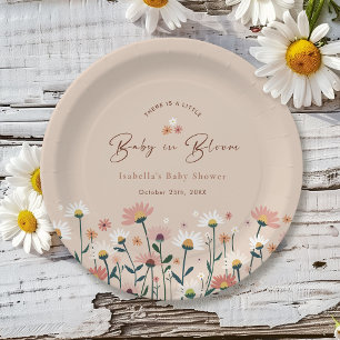 Baby in Bloom Boho Chic Floral Garden Party Shower Paper Plate