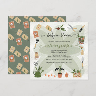 Baby in Bloom Boho Garden Baby shower Invitation