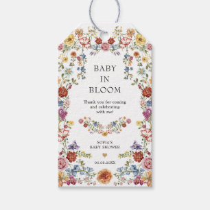 Baby in Bloom Boho Garden Flowers Baby Shower Gift Tags
