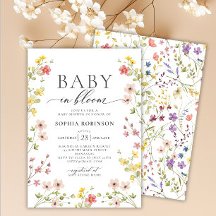 Baby in Bloom Boho Meadow Wildflower Baby Shower Invitation
