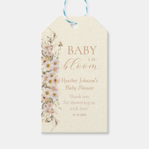 Baby In Bloom Boho Neutral Baby Shower Gift Tags