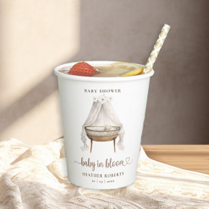Baby In Bloom Boho Nursery Bassinet Paper Cups
