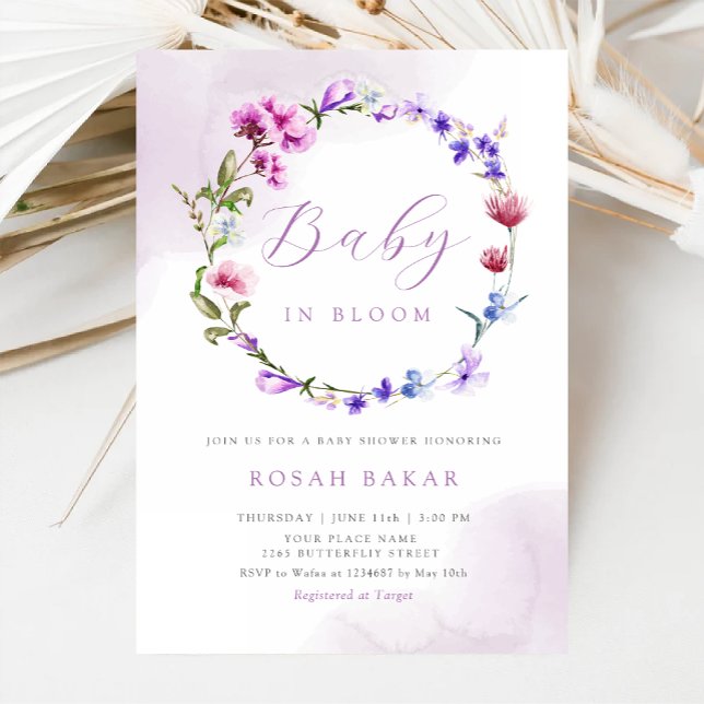 Baby in Bloom Boho Wildflower Floral Baby Shower Invitation (Creator Uploaded)