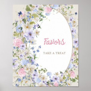 Baby in bloom boho Wildflower Rustic arch FAVORS Poster