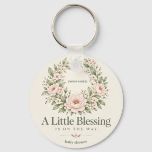 Baby in Bloom Botanical Baby Shower Keychain