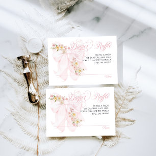 Baby in Bloom Bow Spring Garden Girl Baby Shower Enclosure Card