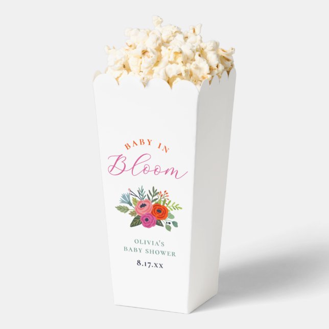 Baby in Bloom Bright Floral Baby Shower Favor Box (Popped)