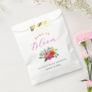 Baby in Bloom Bright Floral Baby Shower Favour Bag