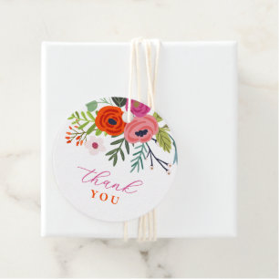 Baby in Bloom Bright Floral Baby Shower Favour Tags