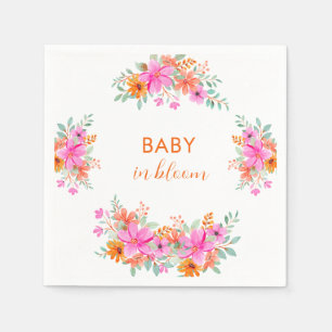 Baby in Bloom bright summer floral shower Napkin