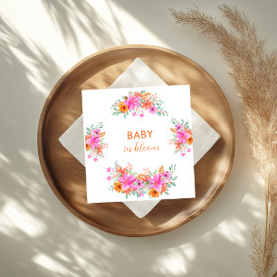 Baby in Bloom bright summer floral shower  Napkin