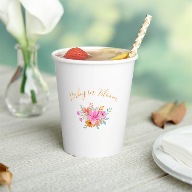Baby in Bloom bright summer floral shower  Paper Cups (Insitu)