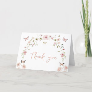 Baby in Bloom Butterfly Baby Shower Thank You Card
