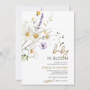 Baby in Bloom Chamomile Wildflowers Shower Invitation