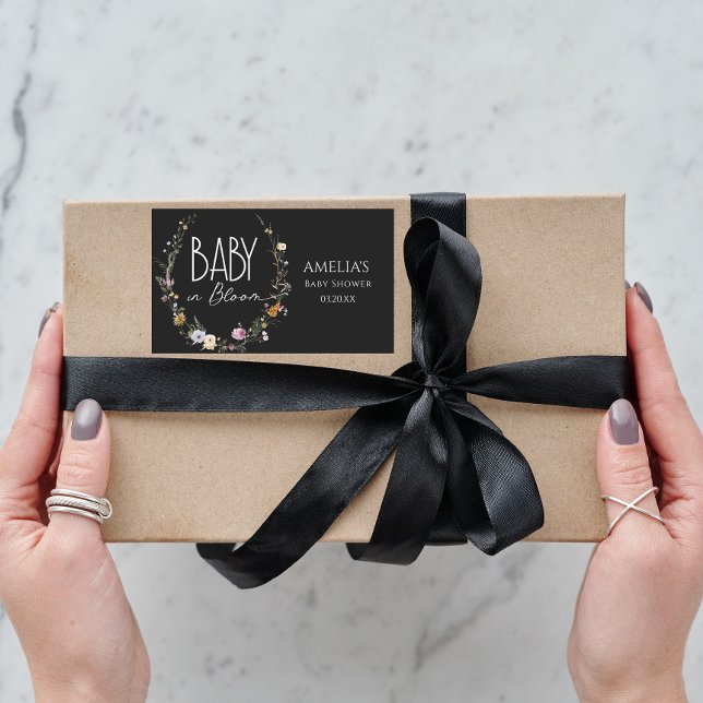 Baby In Bloom Chic Black Modern Sticker (Creator Uploaded)