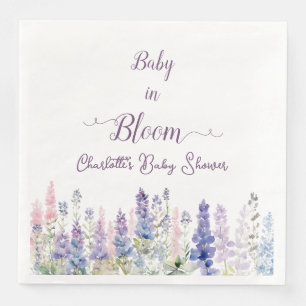 Baby In Bloom Colourful Lupine Flowers Baby Shower Napkin