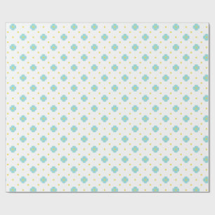 Baby in Bloom Cute Blue Floral Baby Shower Wrapping Paper