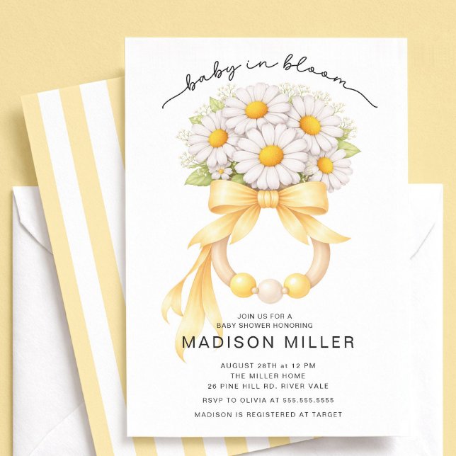 Baby in Bloom Daisy Baby Shower Invitation (Creator Uploaded)