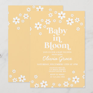 Baby in Bloom Daisy yellow Floral Baby Shower Invitation
