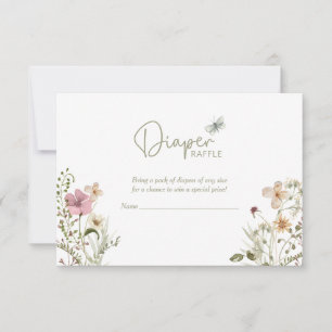Baby in Bloom Diaper Raffle Girl Baby Shower Invitation