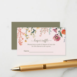 Baby in Bloom Diaper Raffle Tickets Enclosure Card