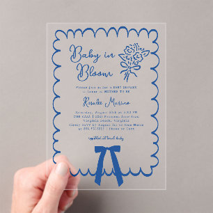 Baby in Bloom Doodle Baby Shower Invitation 