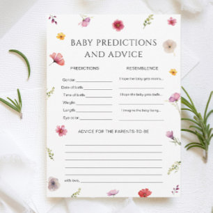 Baby in Bloom Douche Baby Predictions Carte de jeu