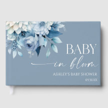 Baby In Bloom Dusty Blue Floral Baby Shower