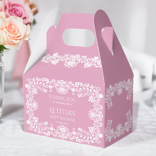 Baby in bloom dusty pink Mexican baby shower Favor Box