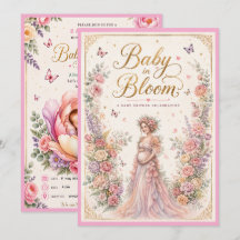 Baby in Bloom – Elegant Floral Baby Shower Invitat