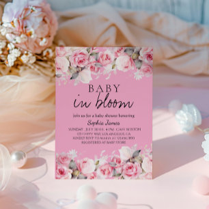 Baby in Bloom - Elegant Floral Baby shower Invitation
