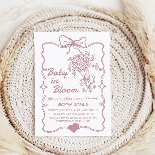 Baby in Bloom - Elegant Floral Baby Shower Invitation