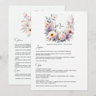 Baby in Bloom Elegant Floral Baby Shower Menu
