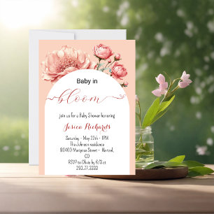 Baby in Bloom Elegant Flower Girly Baby shower  Invitation