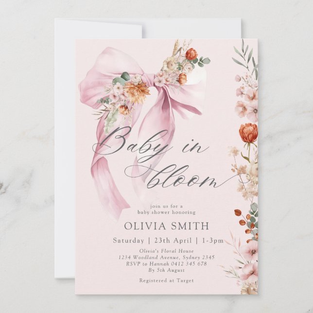 Baby in Bloom Fall Garden Baby Shower Invitation (Front)