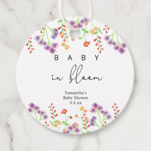 Baby in bloom favour tags