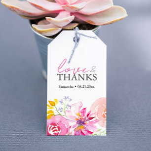 Baby In Bloom Favour Tags Floral Watercolor