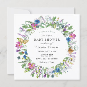 Baby in Bloom Fleur sauvage Baby shower Invitation