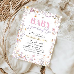 Baby in Bloom Fleur sauvage Baby shower Invitation