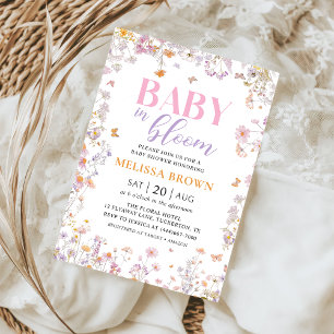 Baby in Bloom Fleur sauvage Baby shower Invitation