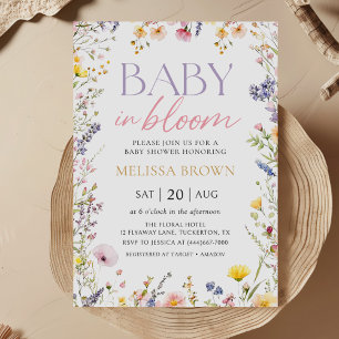 Baby in Bloom Fleur sauvage Baby shower Invitation