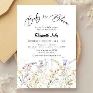 Baby in Bloom Fleur sauvage Baby shower Invitation