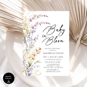 Baby in Bloom Fleur sauvage Baby shower Invitation