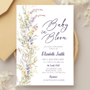 Baby in Bloom Fleur sauvage Baby shower Invitation