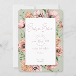 Baby in Bloom Fleur sauvage Baby shower Invitation