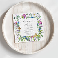 Baby In Bloom Fleur sauvage Invitation Baby shower