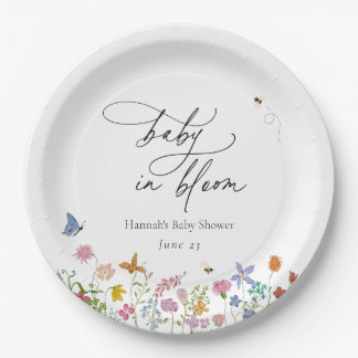 Baby in Bloom Floral Baby Shower Paper Plate