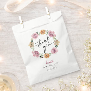 Baby In Bloom Floral Baby Shower Thank You Favour Bag