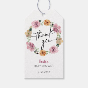 Baby In Bloom Floral Baby Shower Thank You Gift Tags